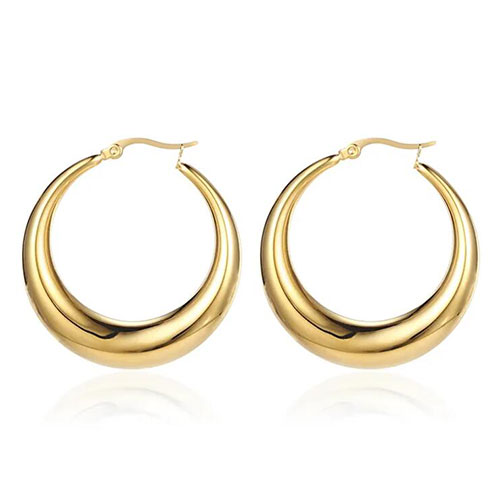 Large round hollow earrings