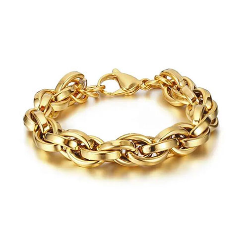 Real Gold Miami Cuban Chain Bracelet 